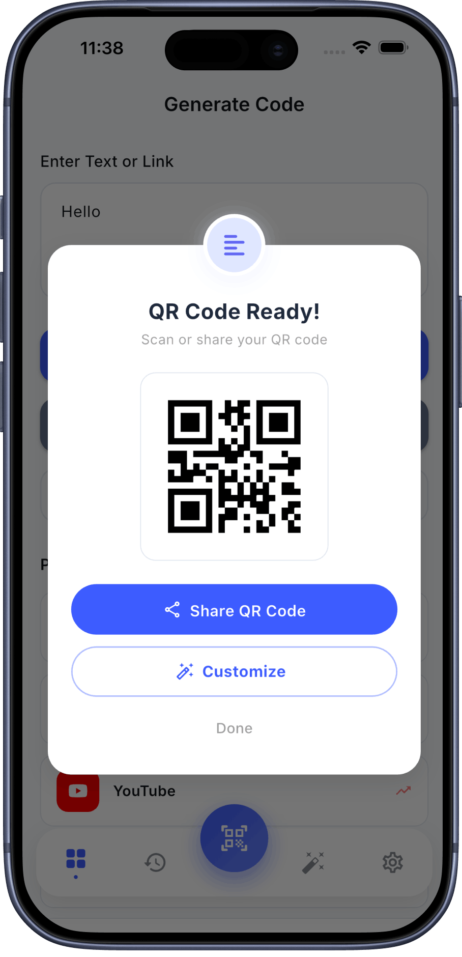 Custom QR Result