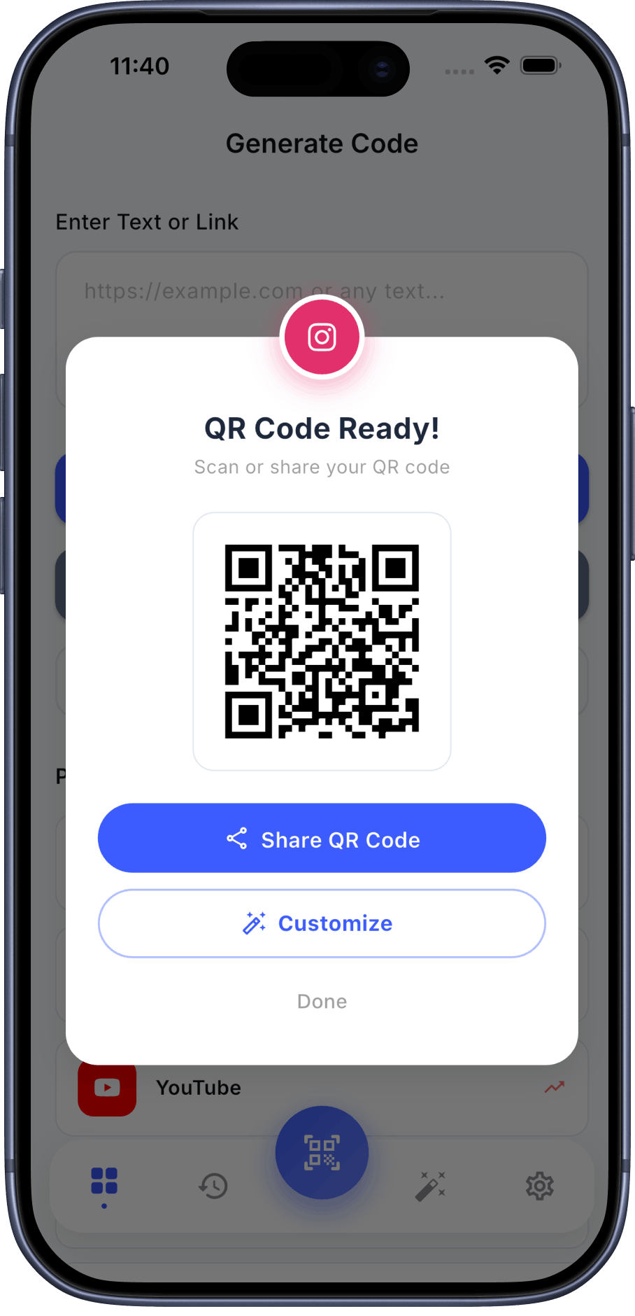 QR Pulse App Screenshot