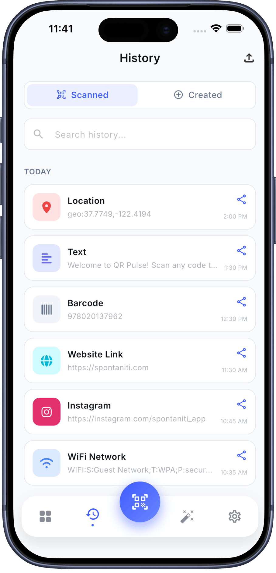 QR Pulse History