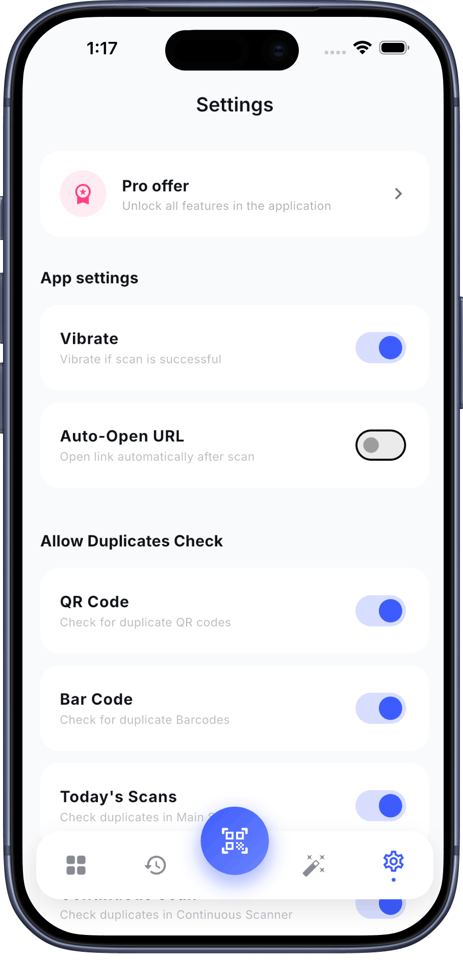 QR Pulse Settings